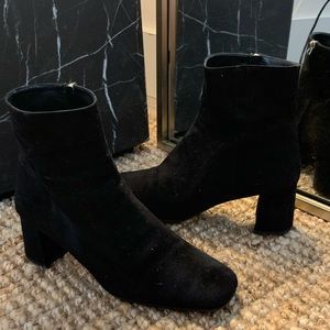 prada black suede ankle boots 40